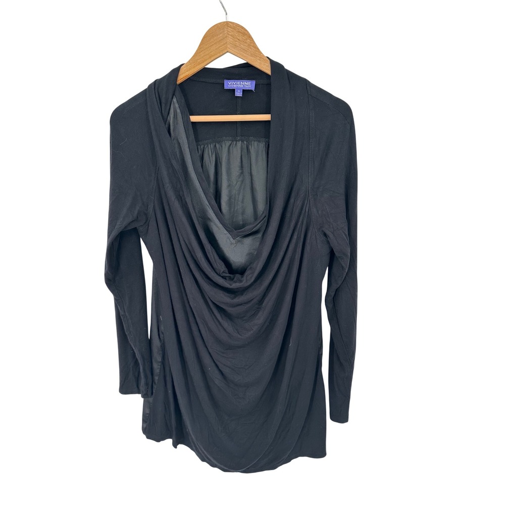Vivienne Tam Mixed Media Tunic Top Womens XL Classic Business Professional Chic